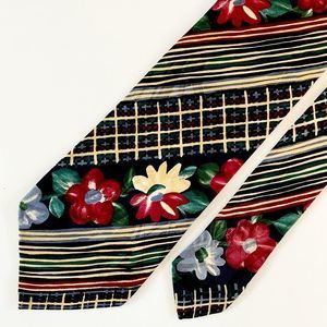 PADRINO Men’s Boutique, Italian Silk Neck Tie, Mix Media Floral, 3 3/4” …